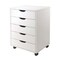 Contemporary Home Living 26.25” White Hallifax Wooden Cabinet for Closet with Casters
